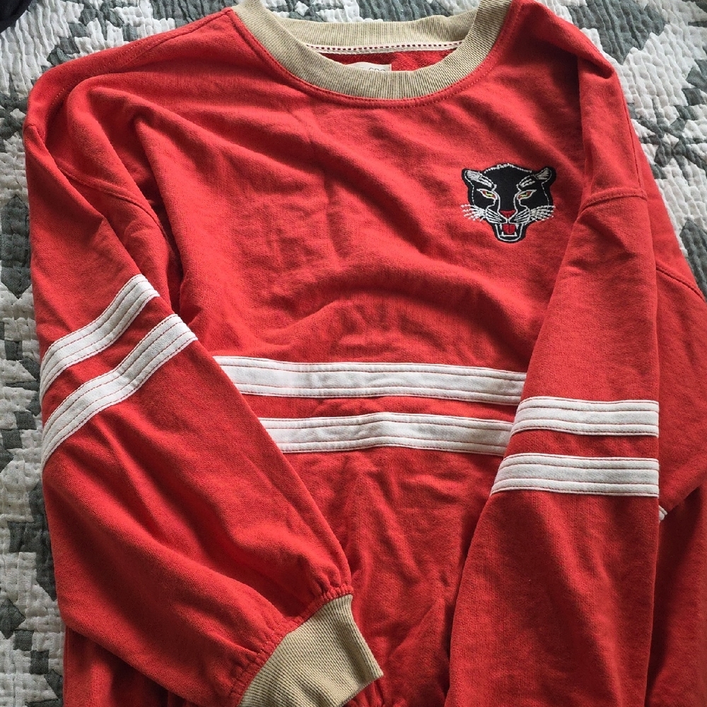 Pilcro Red and Tan Sweatshirt